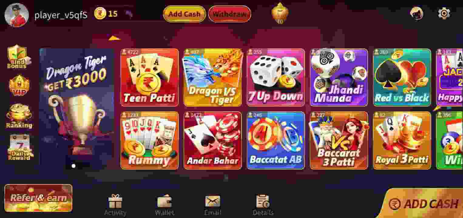 Rummy Raja APK Available Games