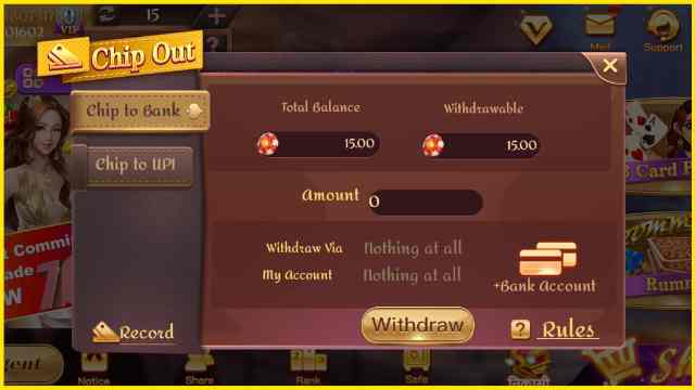 Withdrawal Your Money Easily In Teen Patti Vip Apk