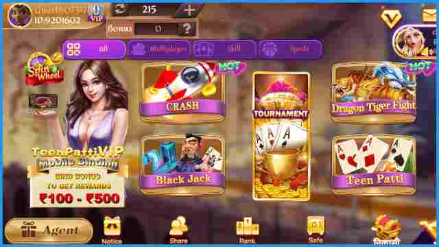 Which Game Can Be Play In Teen Patti VIP Mod Apk